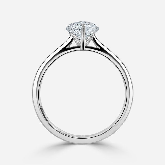 Jessie Solitaire White Gold Plain Band Bridal Set Engagement Ring