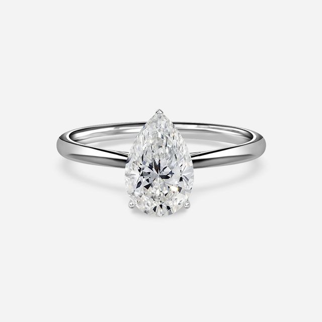 Jessie Solitaire Platinum Plain Band Bridal Set Engagement Ring