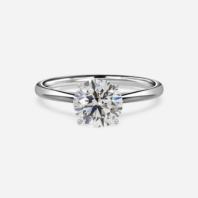 Jessie Solitaire White Gold Plain Band Bridal Set Engagement Ring
