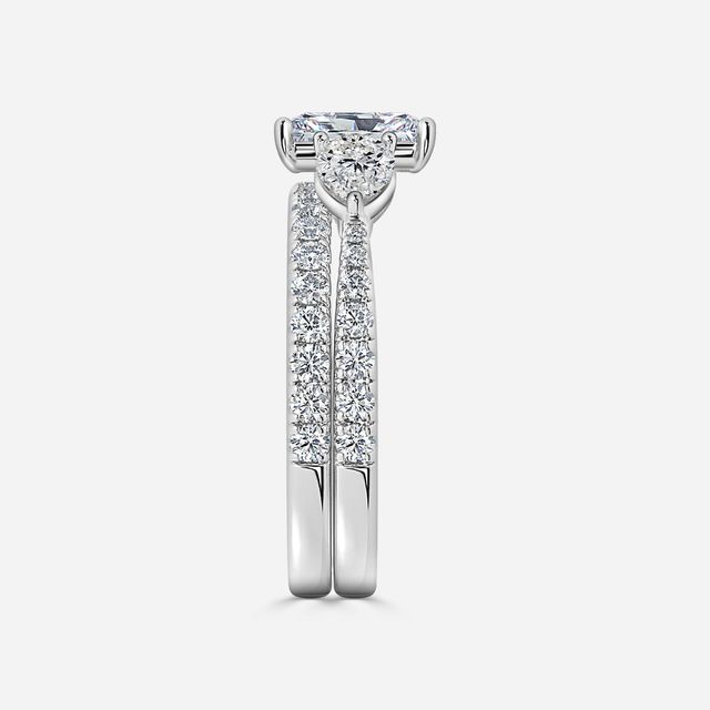Vivian Platinum Pavé Band Bridal Set Engagement Ring