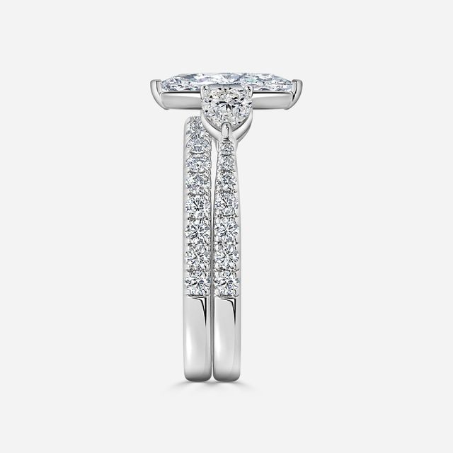 Vivian White Gold Pavé Band Bridal Set Engagement Ring