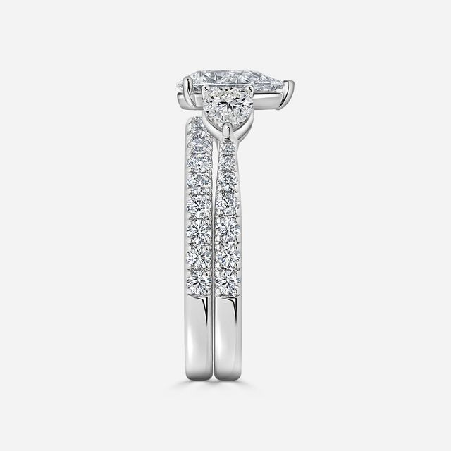 Vivian Platinum Pavé Band Bridal Set Engagement Ring