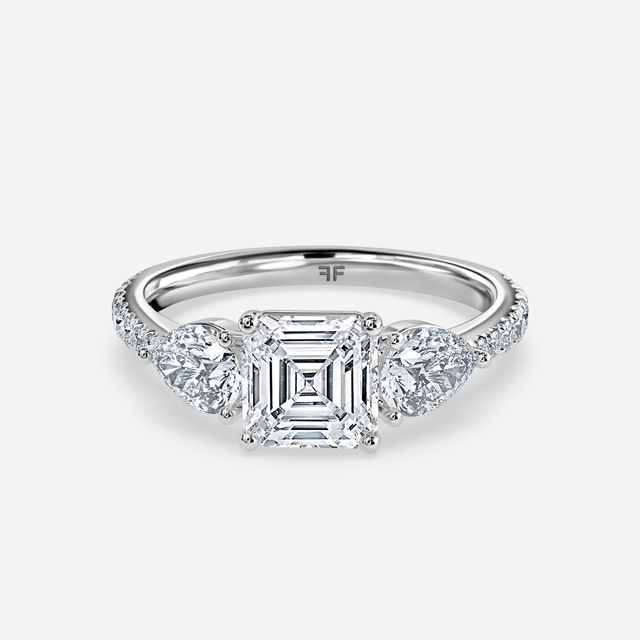 Vivian Platinum Pavé Band Bridal Set Engagement Ring