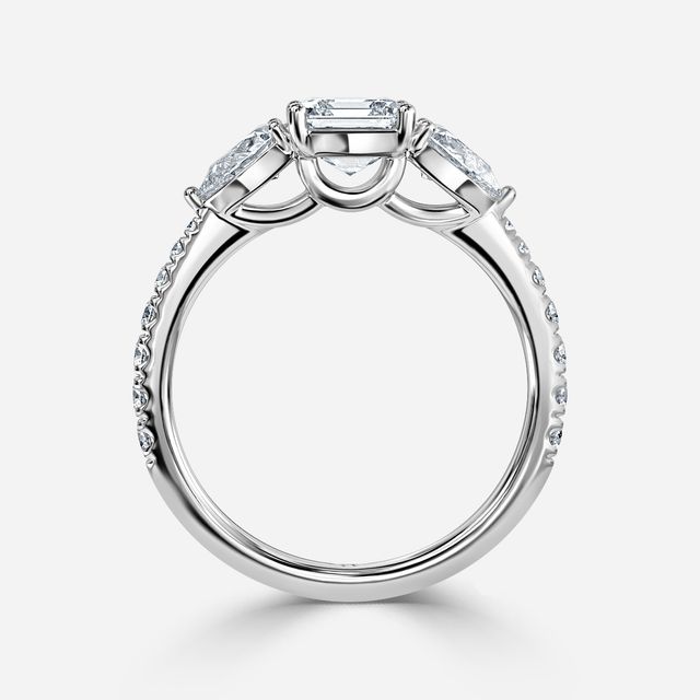 Vivian Platinum Pavé Band Bridal Set Engagement Ring