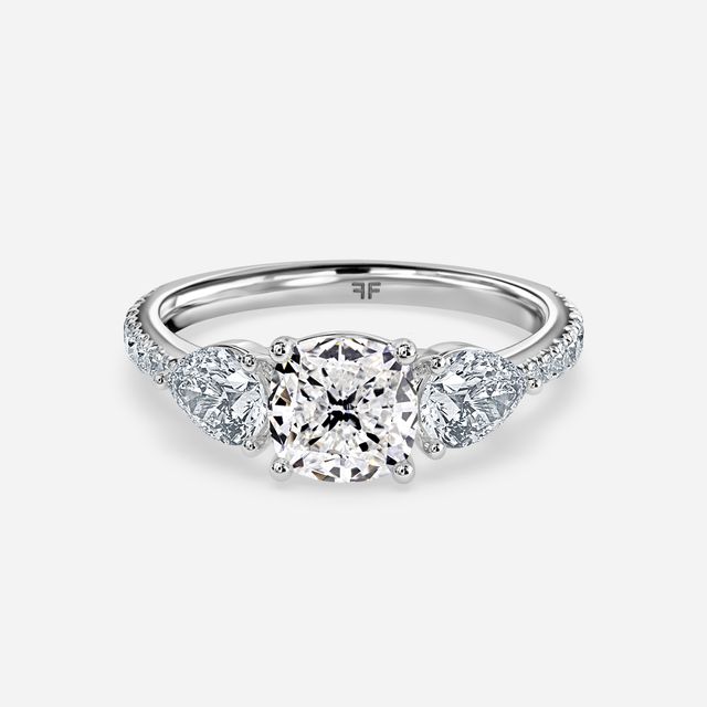 Vivian Platinum Pavé Band Bridal Set Engagement Ring
