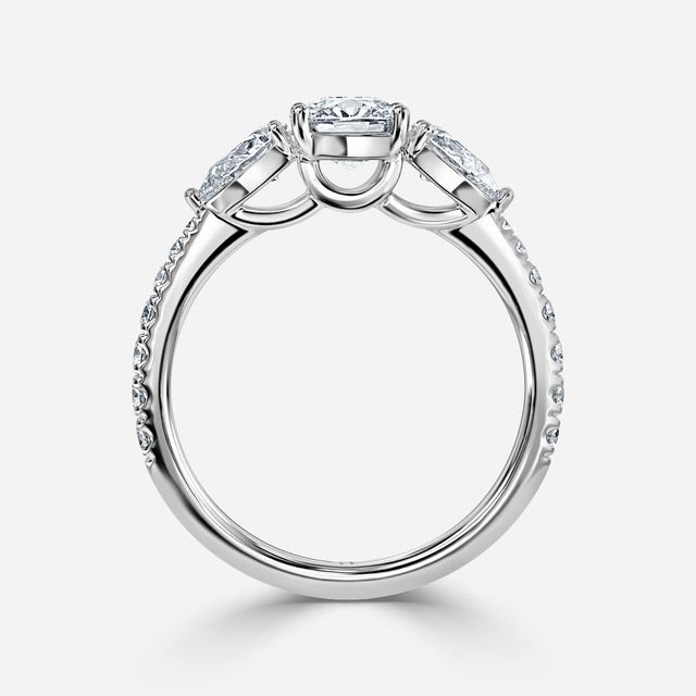 Vivian Platinum Pavé Band Bridal Set Engagement Ring