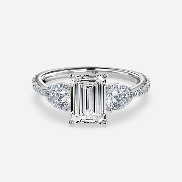 Vivian Platinum Pavé Band Bridal Set Engagement Ring