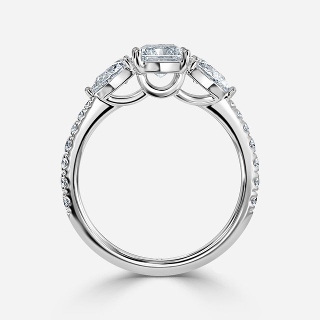 Vivian Platinum Pavé Band Bridal Set Engagement Ring