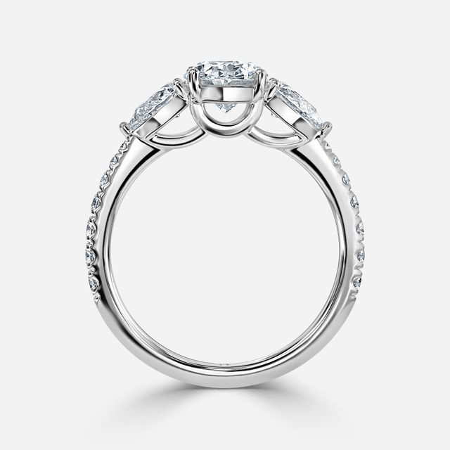 Vivian Platinum Plain Band Bridal Set Engagement Ring