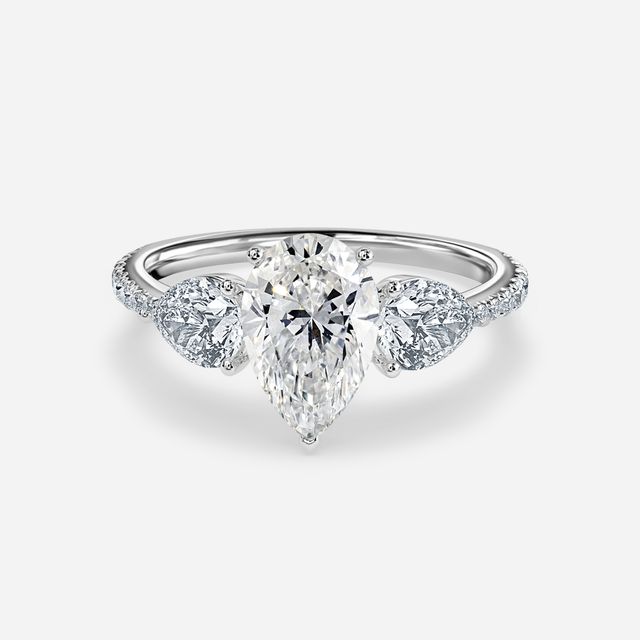 Vivian Platinum Pavé Band Bridal Set Engagement Ring