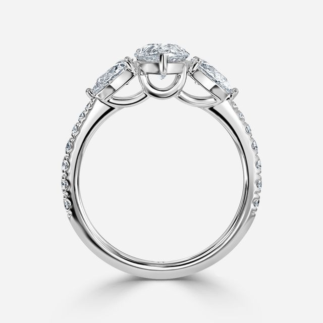 Vivian Platinum Pavé Band Bridal Set Engagement Ring