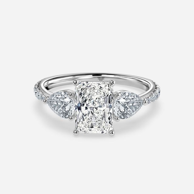 Vivian Platinum Pavé Band Bridal Set Engagement Ring