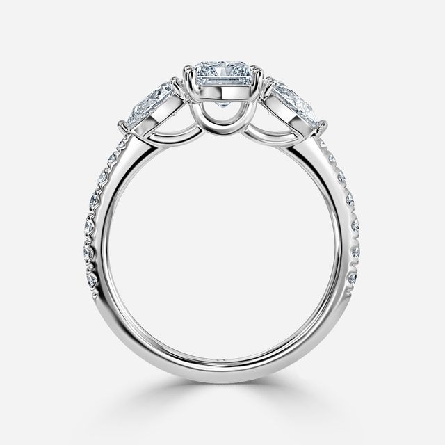 Vivian Platinum Pavé Band Bridal Set Engagement Ring