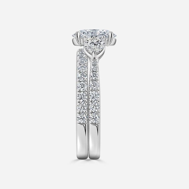 Vivian Platinum Pavé Band Bridal Set Engagement Ring