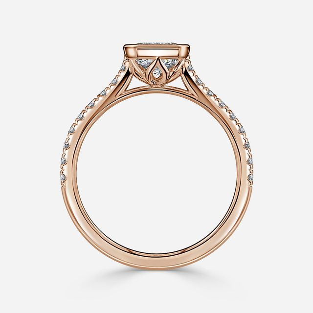 Hana Rose Gold Pavé Engagement Ring