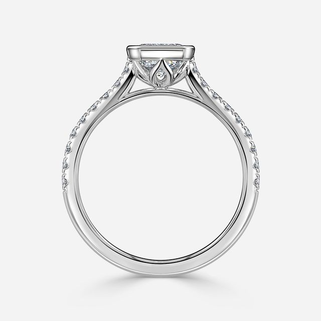 Hana White Gold Pavé Engagement Ring