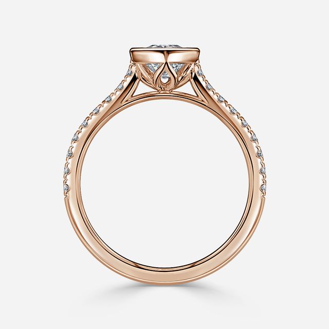 Hana Rose Gold Pavé Engagement Ring