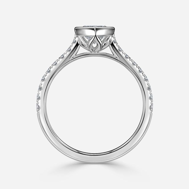 Hana White Gold Pavé Engagement Ring
