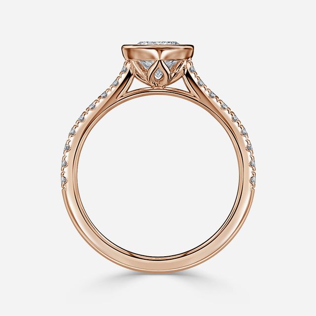 Hana Rose Gold Pavé Engagement Ring