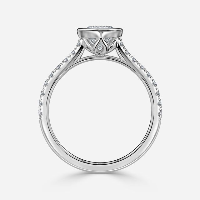 Hana Platinum Pavé Engagement Ring