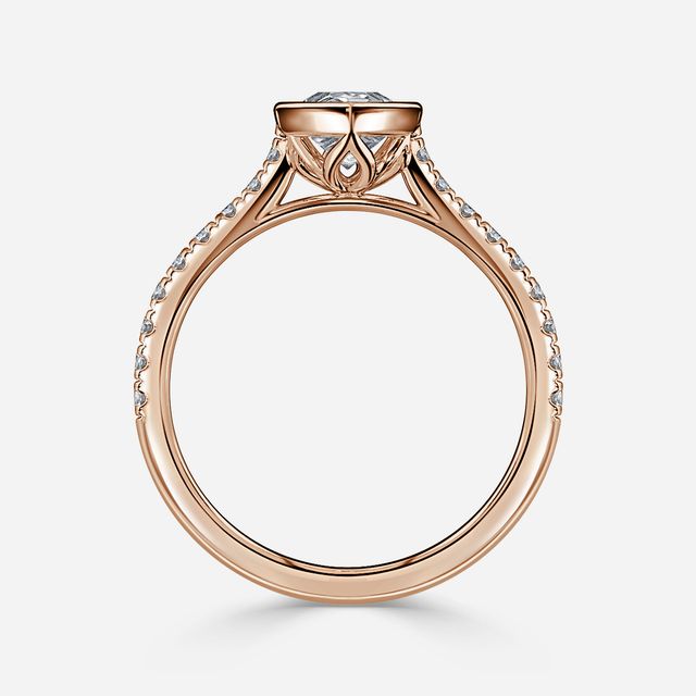 Hana Rose Gold Pavé Engagement Ring