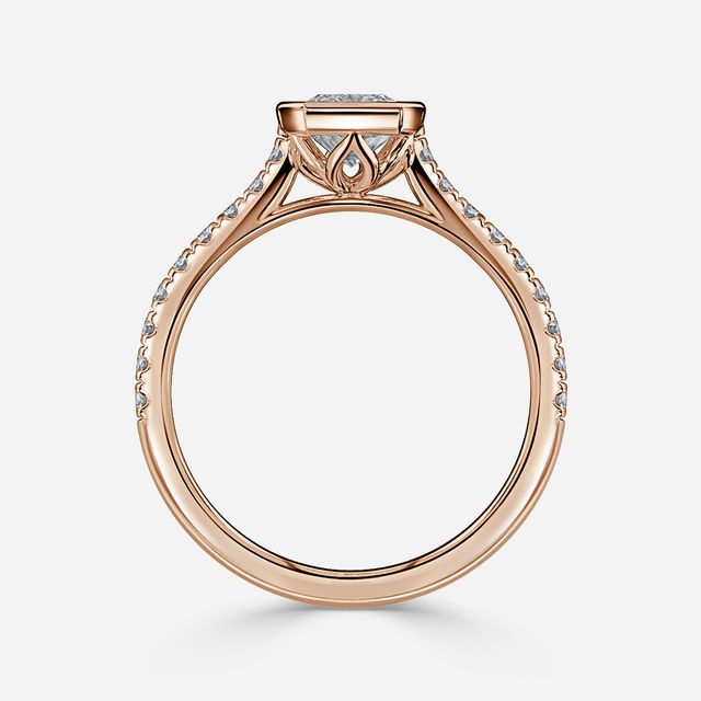 Hana Rose Gold Pavé Engagement Ring