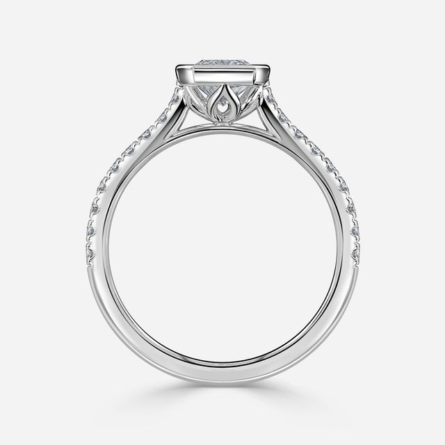 Hana Platinum Pavé Engagement Ring