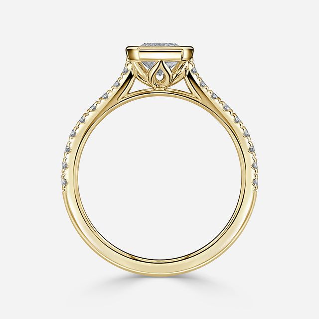 Hana Yellow Gold Bezel Engagement Ring