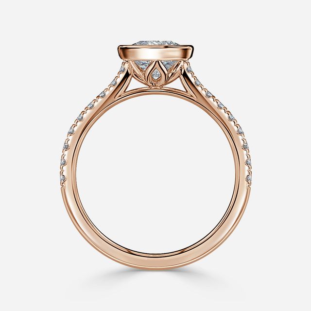 Hana Rose Gold Pavé Engagement Ring