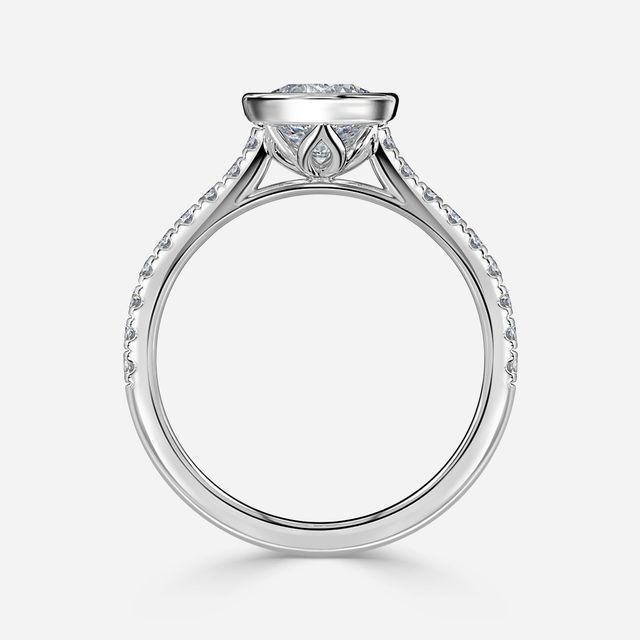 Hana White Gold Pavé Engagement Ring