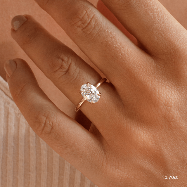 Delaila Yellow Gold Engagement Ring Oval Lab Diamond - 1.70ct
