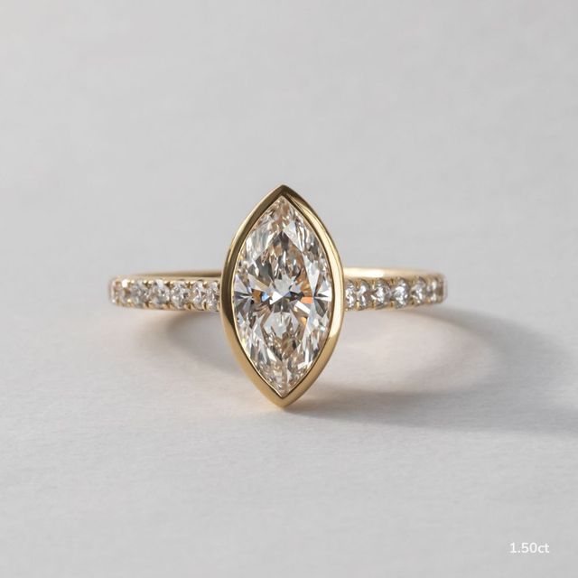 Hana Yellow Gold Bezel Engagement Ring