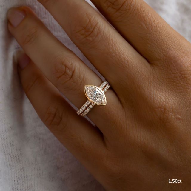 Hana Yellow Gold Bezel Engagement Ring
