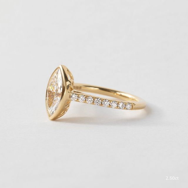Hana Yellow Gold Pavé Engagement Ring