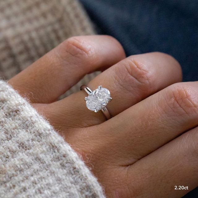 Samara Plain Band White Gold Hidden Halo Engagement Ring