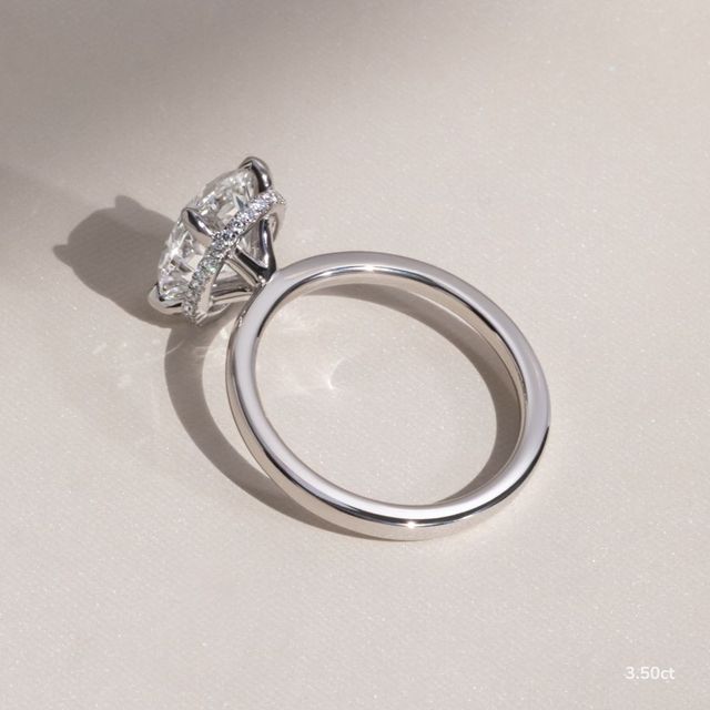 Samara Plain Band White Gold Hidden Halo Engagement Ring