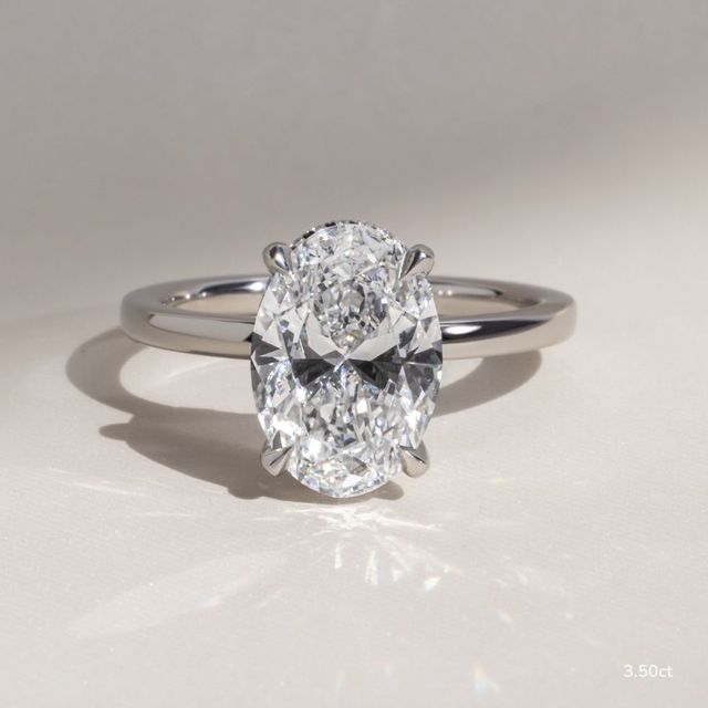 Samara Plain Band White Gold Hidden Halo Engagement Ring