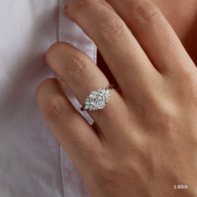 Holly Platinum Cluster Engagement Ring