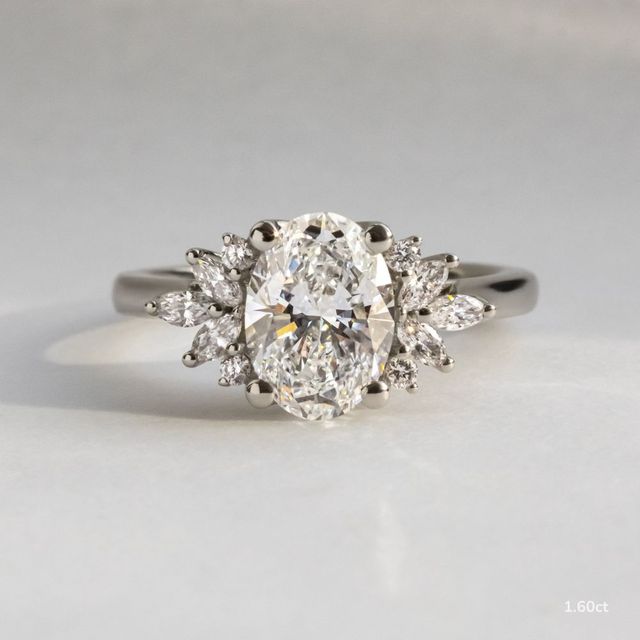Holly Platinum Cluster Engagement Ring