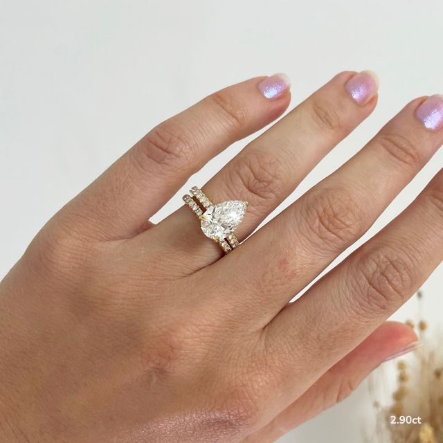 Aerin Pave Yellow Gold Flower Engagement Ring