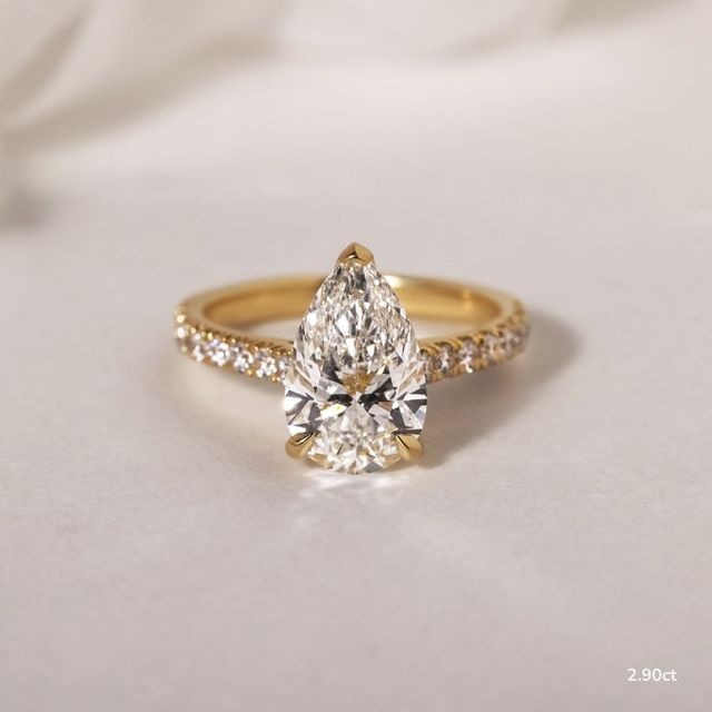 Aerin Pave Yellow Gold Flower Engagement Ring