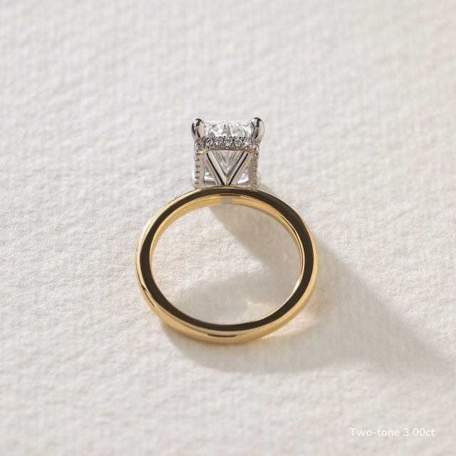 Samara Plain Band Yellow Gold Hidden Halo Engagement Ring