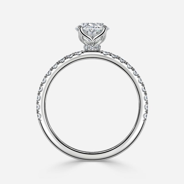 Jennifer Platinum Pavé Band Bridal Set Engagement Ring