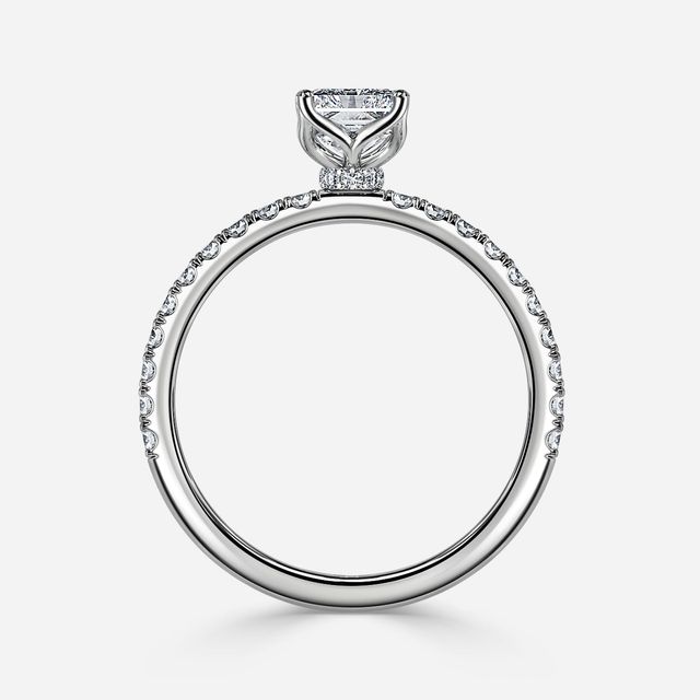 Jennifer Platinum Pavé Band Bridal Set Engagement Ring