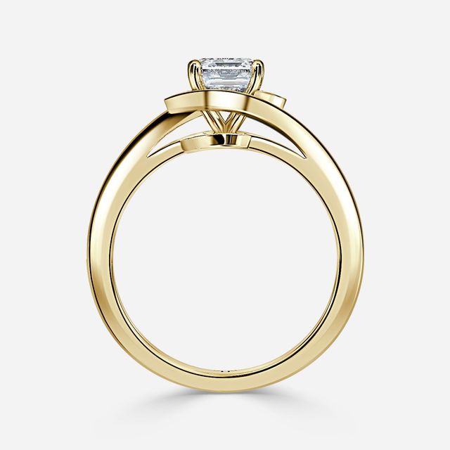 Aire Yellow Gold Halo Engagement Ring