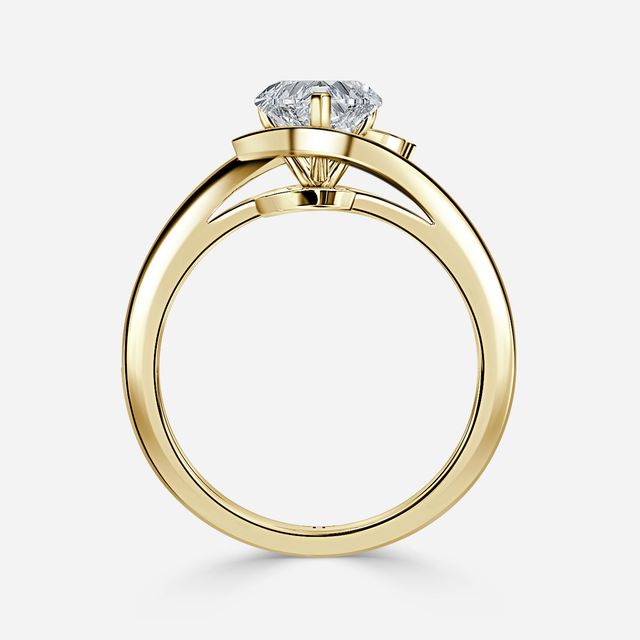 Aire Yellow Gold Halo Engagement Ring