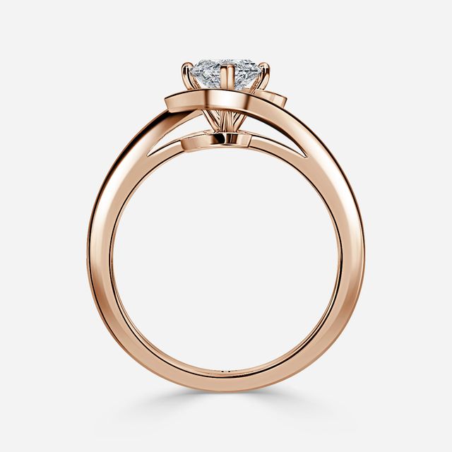 Aire Rose Gold Halo Engagement Ring