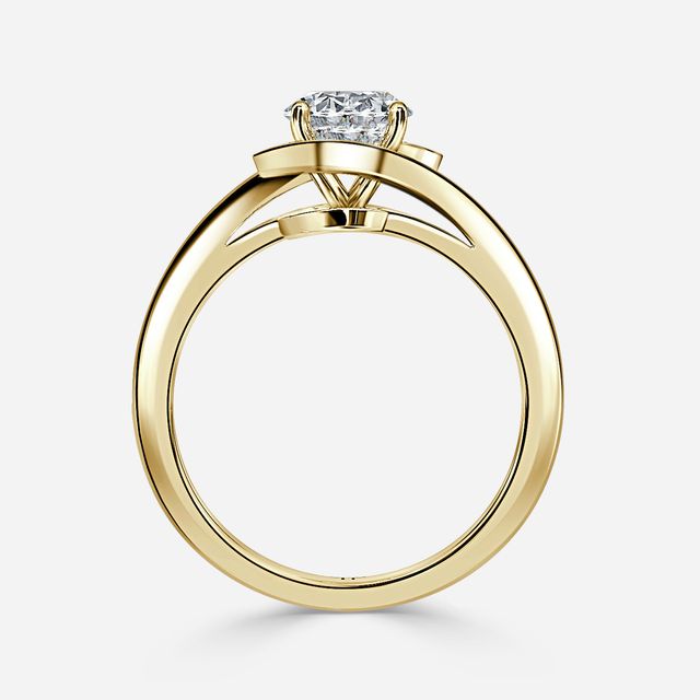 Aire Yellow Gold Halo Engagement Ring