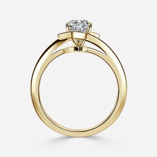 Aire Yellow Gold Halo Engagement Ring