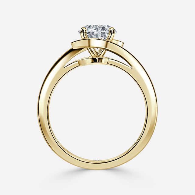Aire Yellow Gold Halo Engagement Ring
